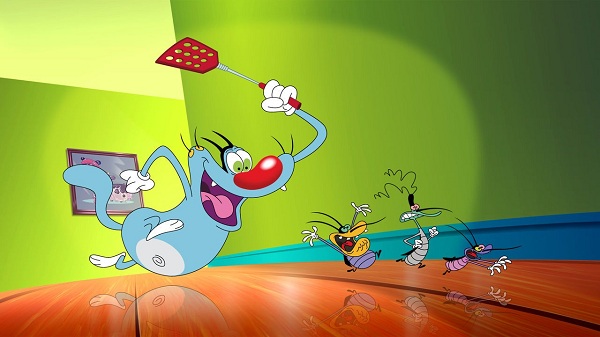 Кадр из мультфильма Oggy and the Cockroaches